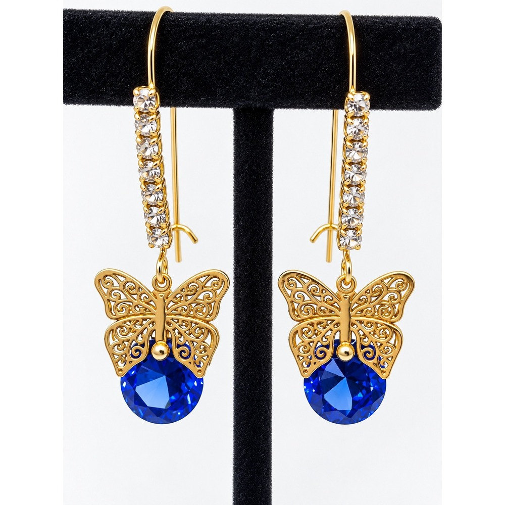 Betsey Johnson Jewelry Fall Critters Butterfly Shepherd Hook Earrings SKUJ142